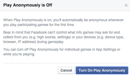 facebook privacy settings play anonymously